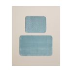 English Home Gridline Kaydırmaz Taban Banyo Paspası Seti 60x100 cm + 50x60 cm Koyu Yeşil