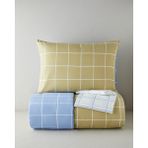 English Home Gridline Kolay Ütülenir Çarşaflı Tek Kişilik Nevresim Takımı 160X220 cm Yağ Yeşili- Mavi - 160 x 220 cm