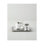 English Home Harmony Silver Porselen Tek Kişilik Kahve Sunum Seti 100 ml Beyaz-Silver
