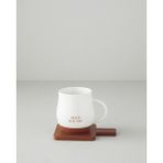 English Home Hello New Day New Bone China Bardak Altlıklı Kupa 450 ml Beyaz