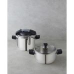 English Home Impera Çelik 2'li Düdüklü Tencere Seti 4 + 6 L Siyah - Gri - 4 - 6 L Set - Gümüş