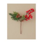 English Home Kokına Pinecone Tek Dal Yapay Çiçek Kırmızı