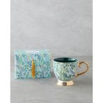 English Home Leafora New Bone China Kupa 460 ml Yeşil-Mavi - Yeşil - Mavi