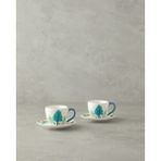 English Home Love Jungle New Bone China 4 Kahve Fincan Takımı 4 Parça 2 Kişilik Yeşil