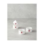 English Home Lovely Stoneware 4'lü Çerezlik 6,5 cm Kırmızı