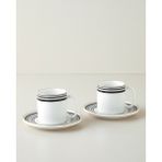 English Home Luminous White Bone Porselen 4 Parça 2 Kişilik Çay Fincanı Takımı 180 ml Siyah-Beyaz-Gold - Beyaz - Siyah - Gold
