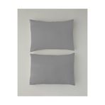English Home Micell Pamuk Saten 2li Yastık Kılıfı 50x70 cm Gümüş