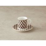English Home Modern Cube Bone Porselen 4 Parça 2 Kişilik Kahve Fincan Takımı Yeşil