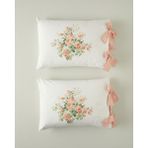 English Home Mystic Rose Kombin Pamuklu Bağcıklı 2'li Yastık Kılıfı Turuncu - 50 x 70 cm