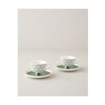 English Home Octavia New Bone China 4 Parça 2 Kişilik Kahve Fincan Takımı 90 Ml Koyu Yeşil, Koyu Yeşil, 8684233401371