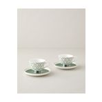 English Home Octavia New Bone China 4 Parça 2 Kişilik Kahve Fincan Takımı 90 ml Koyu Yeşil