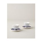 English Home Octavia New Bone China 4 Parça 2 Kişilik Kahve Fincan Takımı 90 ml Lacivert