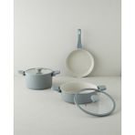 English Home Oslo Seramik 5 Parça Tencere Seti 22-26-26 cm Gri
