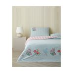English Home Pastel Gingham Pamuklu Çift Kişilik Nevresim Seti 200X220 cm Pembe - Turuncu