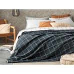 English Home Plain Check Pamuklu Çift Kişilik Battaniye 200 x 220 cm Antrasit