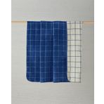 English Home Plain Check Pamuklu King Size Battaniye Lacivert - Krem