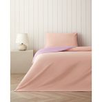 English Home Plain Pamuk Tek Kişilik Nevresim Takımı 160X220 cm Toz Pembe-Leylak