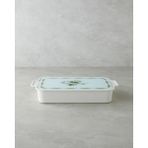 English Home Plantopia Melamin 6'lı Kahvaltılık 39X21 cm Beyaz - Yeşil Cam Kapaklı Kullanışlı Set