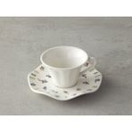 English Home Pleasant Porselen 4 Parça 2 Kişilik Kahve Fincan Takımı Yeşil-Mavi - Mavi - Yeşil