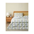 English Home Pop Grid Kolay Ütülenir Çift Kişilik Nevresim Seti 200x220 cm Mavi - Yeşil
