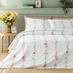 English Home Romantic Line Dijital Baskılı Soft Cotton 160x220 cm Tek Kişilik Açık Pembe Nevresim Takımı