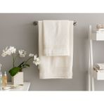 English Home Romantic Stripe Floşlu Pamuklu Banyo Havlusu Takımı Ekru - 70 x 150 cm - Renkli