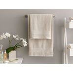 English Home Romantic Stripe Pamuklu Floşlu Banyo Havlusu Takımı Gri - 50 x 85 cm - Renkli