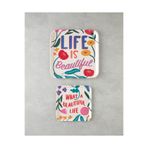 English Home Rosy Life Melamin Kaydırmaz 2'li Tepsi 33-24 cm Renkli