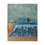 English Home Ruby Garden Flanel Tek Kişilik Çarşaflı Nevresim Takımı 160x220 cm Koyu Yeşil