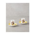 English Home Selene Porselen 4 Parça 2 Kişilik Kahve Fincan Takımı 80 ml Sarı