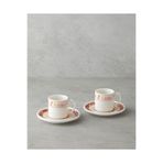 English Home Seris Bone Porselen 4 Parça 2 Kişilik Kahve Fincan Takımı 90 ml Pembe - Sarı