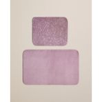 English Home Strala Kaydırmaz Taban Banyo Paspası Seti 60x80 cm + 40x60 cm Gül Kurusu - Gül - Kurusu - Dropsuz