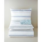 English Home Stria Kolay Ütülenir Çarşaflı Çift Kişilik Nevresim Takımı 200x220 cm Mavi - Bej