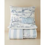 English Home Striped Jouy Pamuklu Çarşaflı Çift Kişilik Nevresim Takımı 200x220 cm Mavi