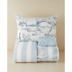 English Home Striped Jouy Pamuklu Çarşaflı Tek Kişilik Nevresim Takımı 160X220 cm Mavi - 160 x 220 cm