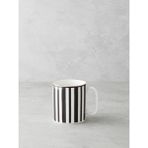 English Home Stripy White Bone Porselen Kupa 290 ml Siyah-Beyaz-Gold - Siyah - Beyaz