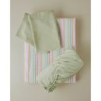 English Home Summer Stripe Çift Kişilik Pike Takımı 200X220 cm Yeşil-Turuncu - Yeşil - Turuncu