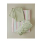 English Home Summer Stripe Çift Kişilik Pike Takımı 200x220 cm Yeşil-Turuncu