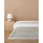 English Home Sweet Stripes Baskılı Pamuklu Çift Kişilik Pike 200X220 cm Pembe - Amber Pembe