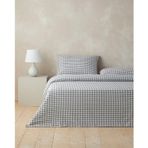 English Home Swirl Check İpliği Boyalı Nevresim Takımı Siyah
