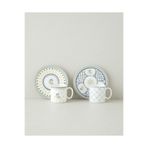 English Home Talavera Glow Bone Porselen 4 Parça 2 Kişilik Kahve Fincan Takımı 90 ml Mavi-yeşil