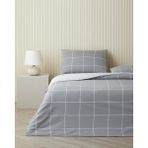 English Home Timeless Grid Kolay Ütülenir Çarşaflı Çift Kişilik Nevresim Takımı 200x220 cm Gri - 200 x 220 cm