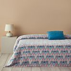 English Home Tropical Palm Tek Kişilik Pike 150x220 cm Mavi