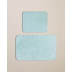 English Home Twillow Kaydırmaz Taban Banyo Paspası Seti 60x100 cm + 50x60 cm Su Yeşili