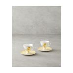 English Home Valentina New Bone China 4 Parça 2 Kişilik Kahve Fincan Takımı Sarı 80 ml