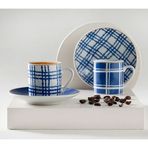 English Home Valentine Porselen 4 Parça 2 Kişilik 80 ml Lacivert Kahve Fincan Takımı