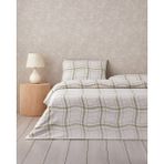English Home Wave Check Kolay Ütülenir Çift Kişilik Çarşaflı Nevresim Takımı 200X220 cm Açık Yeşil-Bej - Bej - Yeşil - 200 x 220 cm