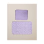 English Home Wavelet Kaydırmaz Taban Banyo Paspası Seti 60x100 cm + 50x60 cm Mor