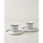 English Home White Angles Bone Porselen 4 Parça 2 Kişilik Çay Fincanı Takımı 180 Ml Siyah-beyaz-gold Siyah-beyaz-gold