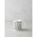English Home White Angles Bone Porselen Kupa 290 ml Siyah-Beyaz-Gold - Siyah - Beyaz